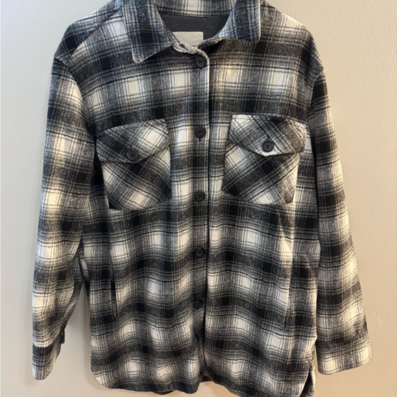 Thread & Supply Tops - Thread & Supply Gray and Cream Plaid Shirt